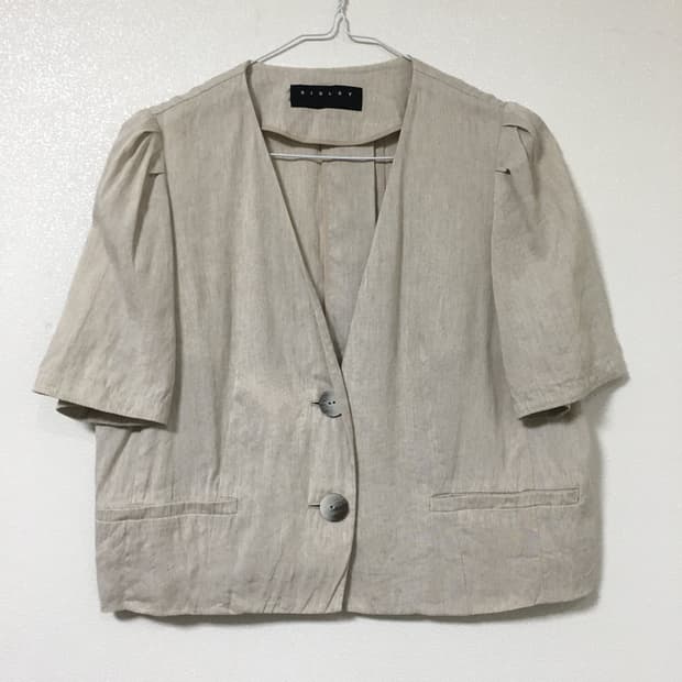 SISLEY 시슬리 린넨 반팔 자켓 90