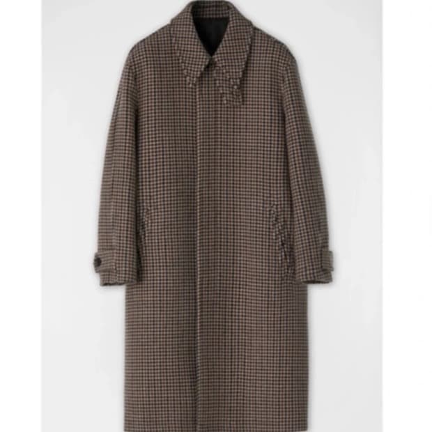 쿠어 오버핏 하운드투스 발마칸 코트