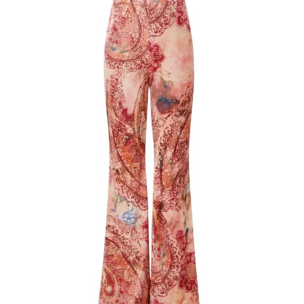 PAISLEY VELVET JERSEY PANTS (PINK)