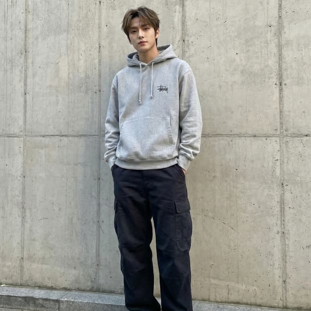 STUSSY 스투시 베이직 빅로고 후드티