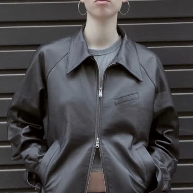 [5]mudule Appendix leather blouson