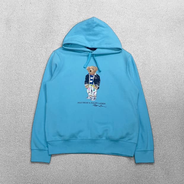 폴로 랄프로렌 베어 후드티 소라 블루