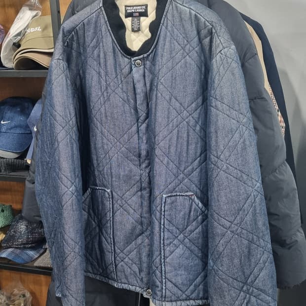 폴로 진스)) 레트로 퀄팅 데님 바시티  xL(105~110)