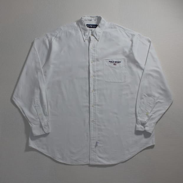 90's Polo 폴로 랄프로렌 성조기 옥스포드 화이트 셔츠 