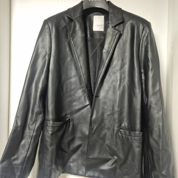 빈티지 페이크레더 블레이저