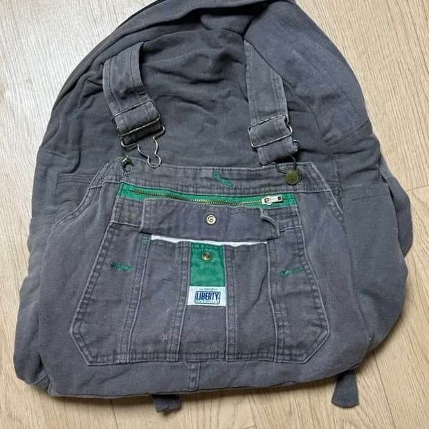 빈티지 멜빵 커스텀 그레이 백팩 가방