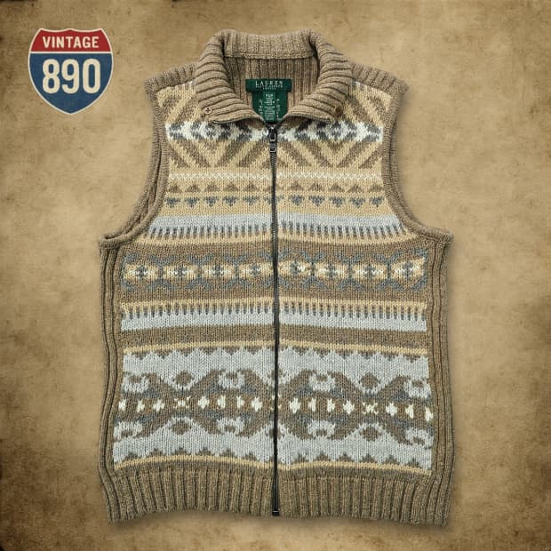 [S] POLO 로렌랄프로렌 그린라벨 노르딕 니트 집업조끼