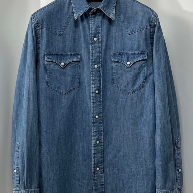 폴로 랄프로렌 사우스 웨스턴 콘초 워시드 데님 웨스턴 셔츠