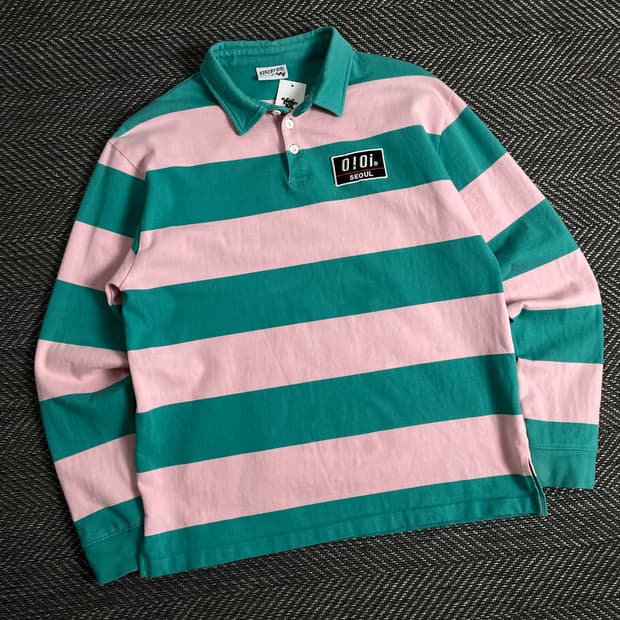 오아이오아이 단가라 카라 럭비 티셔츠y 2845