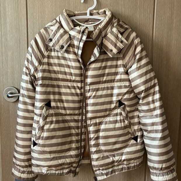 스트라이프 패딩 점퍼