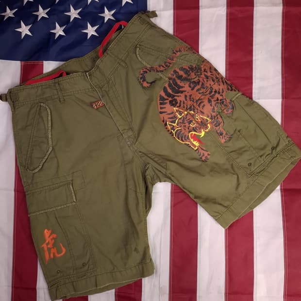 새제품급 오리지날 랄프로렌폴로 타이거 밀리터리 카고 반바지
