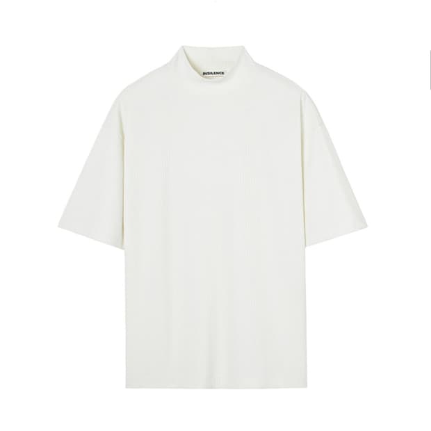 (새상품) 인사일런스 리브드 모크넥 탑 CREAM L사이즈