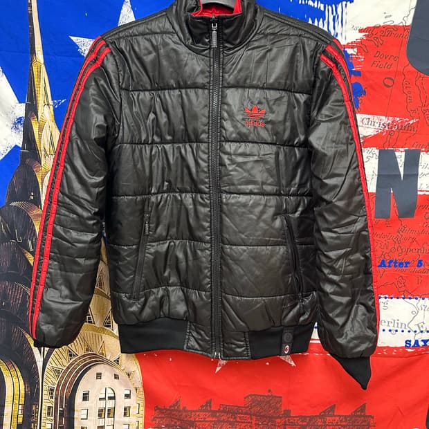 s급 아디다스 ac밀란 양면리버시블 패딩m 95