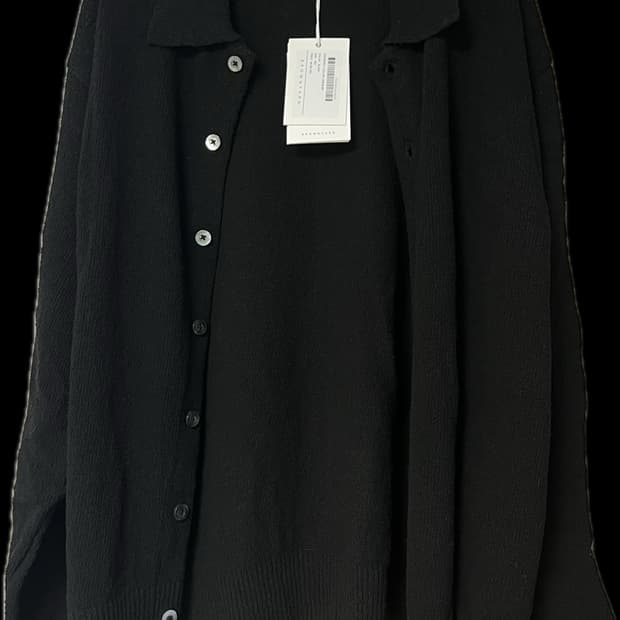 Oversized Collar Cardigan_Black  BROWNYA