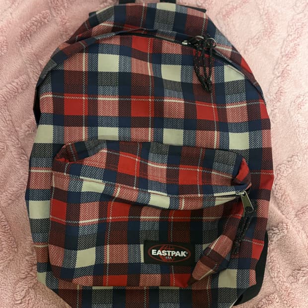 이스트팩 체크 백팩 가방 모리걸 y2k