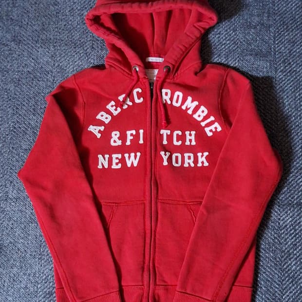 아베크롬비 레드 후드집업 M