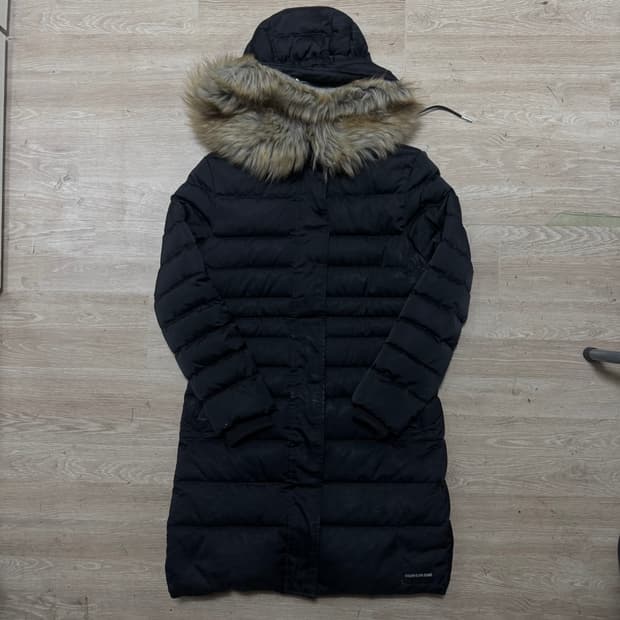 캘빈클라인 후드 롱패딩