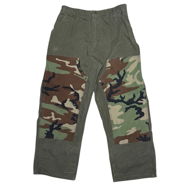 빈티지 칼하트 36x34 더블니 워시드 페인터 팬츠 바지