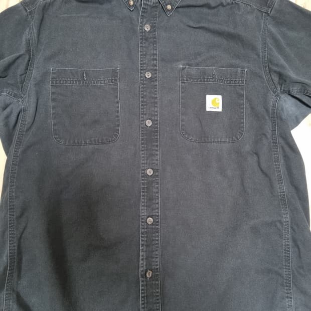 칼하트 반팔 흑청 데님셔츠 2XL