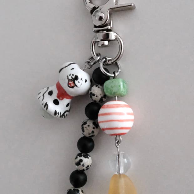 달마시안 글라스 원석 미니 키링