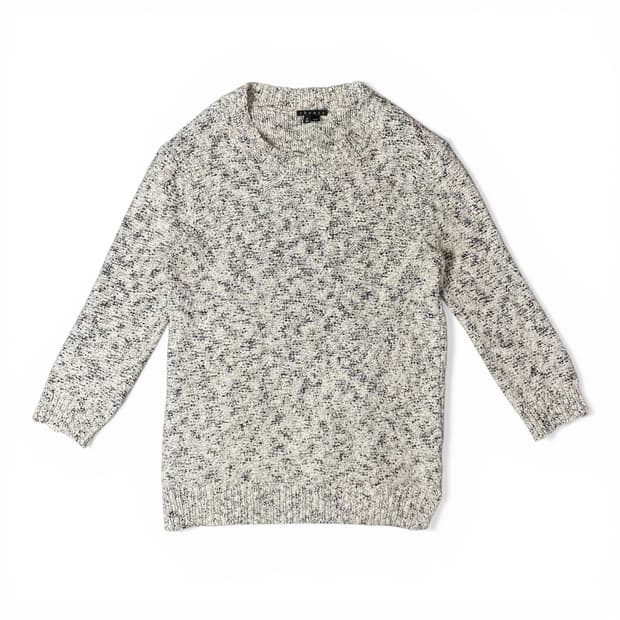 띠어리 화이트 블랙 보카시 니트