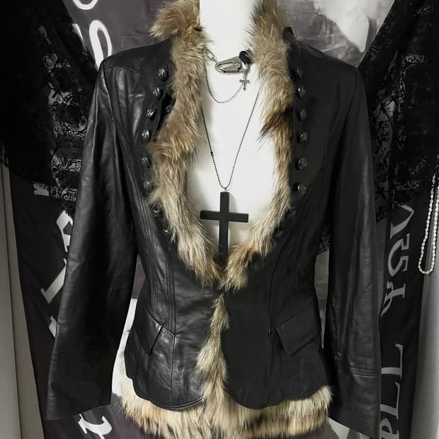 빈티지대장급 리얼레더퍼자켓 락시크다크웨어펑크히피니혼진오네갸루그런지페어리