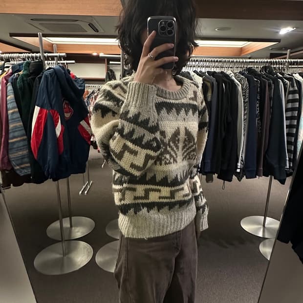 M)Gembory 빈티지 노르딕 울 스웨터