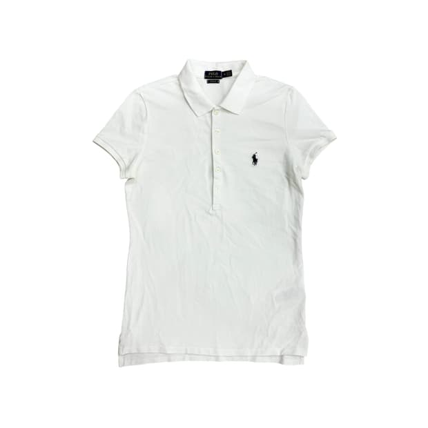 폴로 여성 화이트 반팔 카라티 티셔츠 (M)