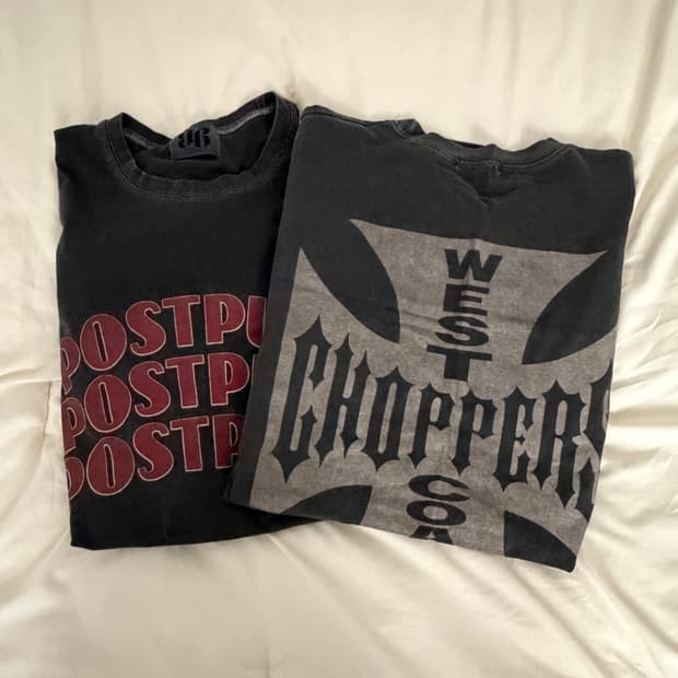 빈티지 워싱 락 티셔츠 2벌 일괄