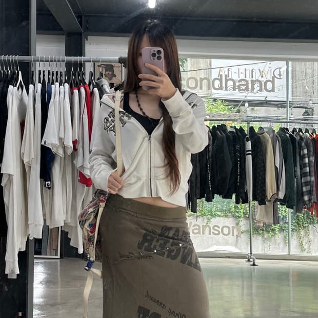 히스테릭글래머 걸프린팅 져지 집업