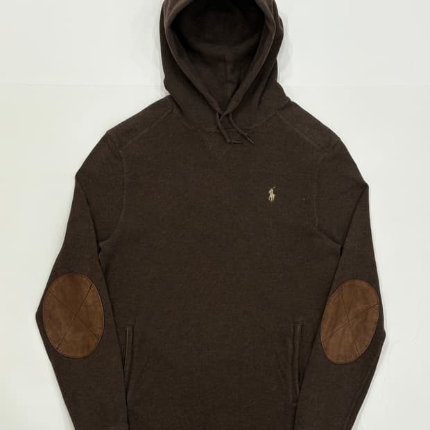 Polo 폴로 초코 x 브라운 엘보 패치 후드티