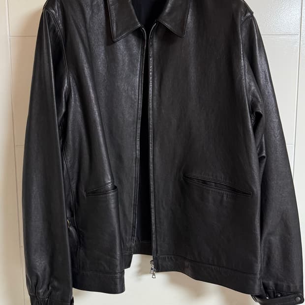 [L]느린양반 블랙아웃 워시드 레더자켓 가죽자켓