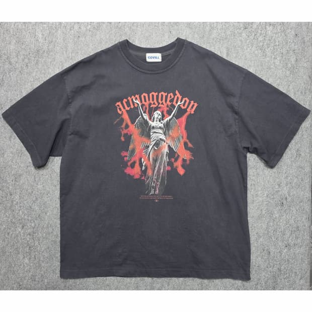 COVILL 코빌 아마겟돈 레드엔젤 프린팅 그래픽 빈티지 반팔티