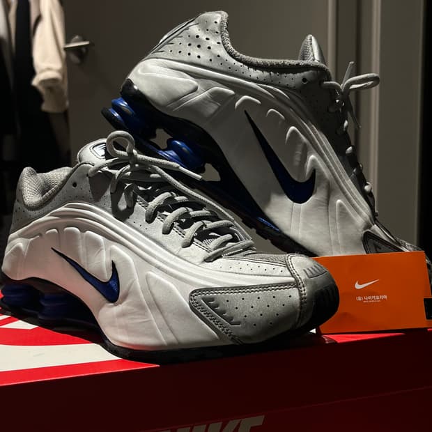 나이키 샥스 r4 화이트 블루 280