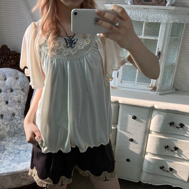 Axes femme 로걀 아이보리 볼레로 블라우스