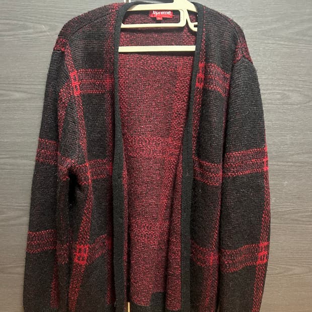 슈프림 Plaid Mohair Cardigan
