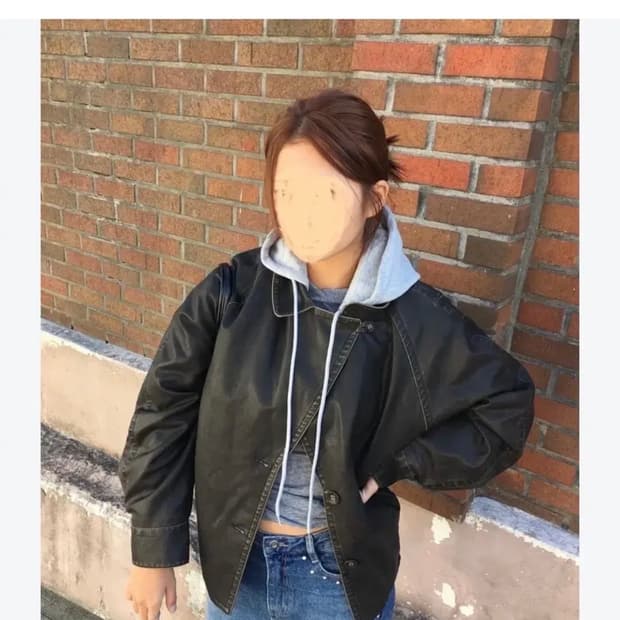 파르티멘토우먼 레더 후드 자켓(모자 탈부착)