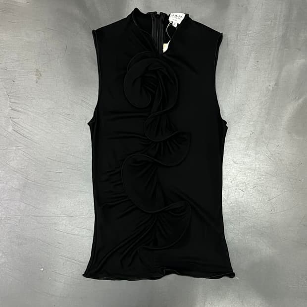 데드스탁 아르마니 꼴레지오니 드레이프 슬리브리스 블라우스 y16016