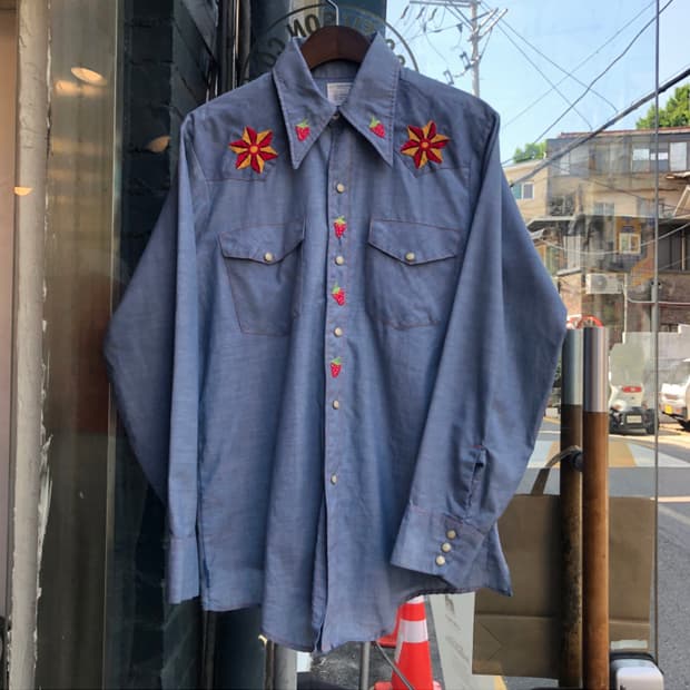 70s Bigmac chambray shirt-M