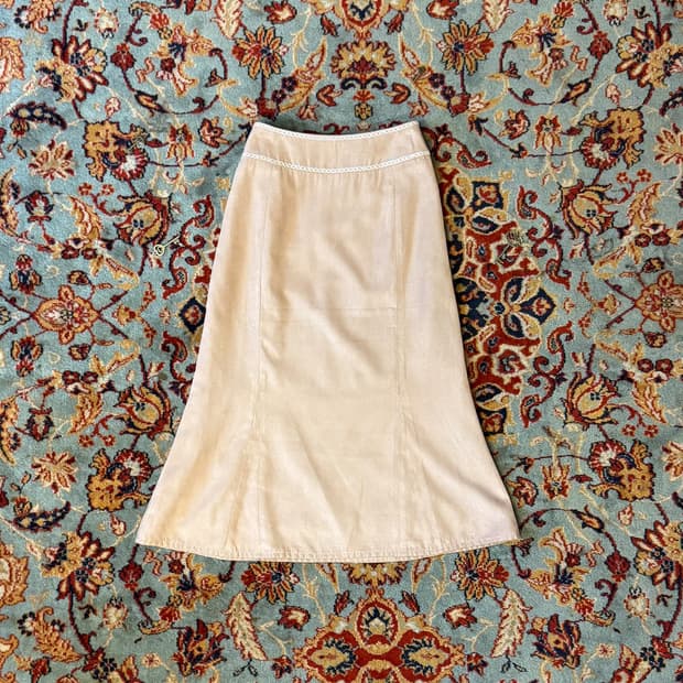 Suede Stitched Skirt 0064