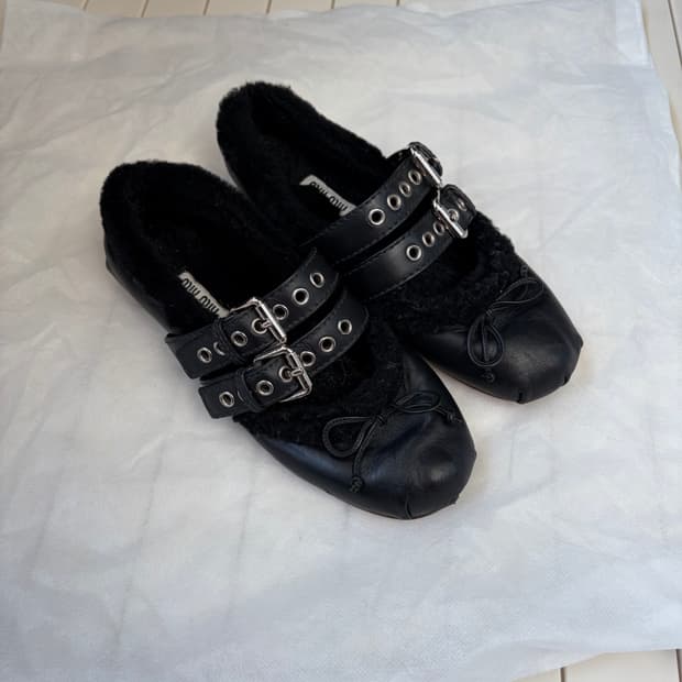 Miu miu fur ballet flat 37
