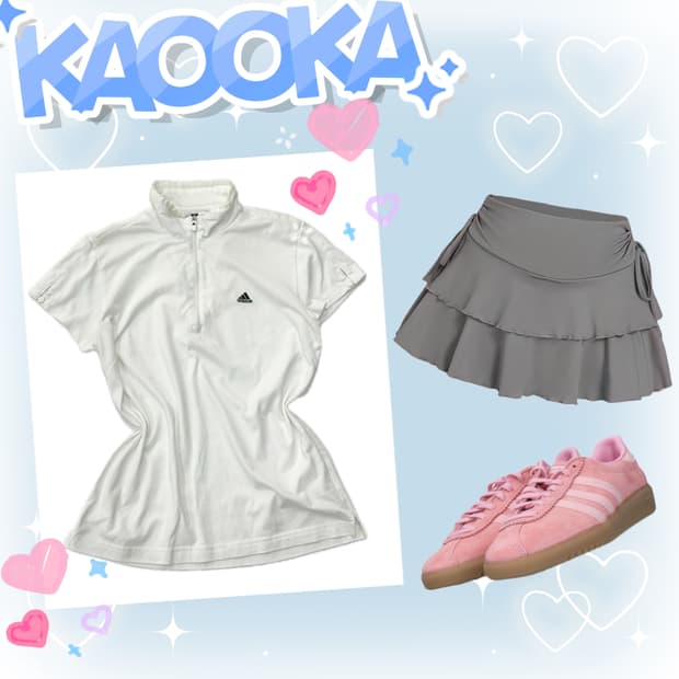 재팬 아디다스 발레코어 스포티 프릴 기능성 화이트 반팔티셔츠 아노락 