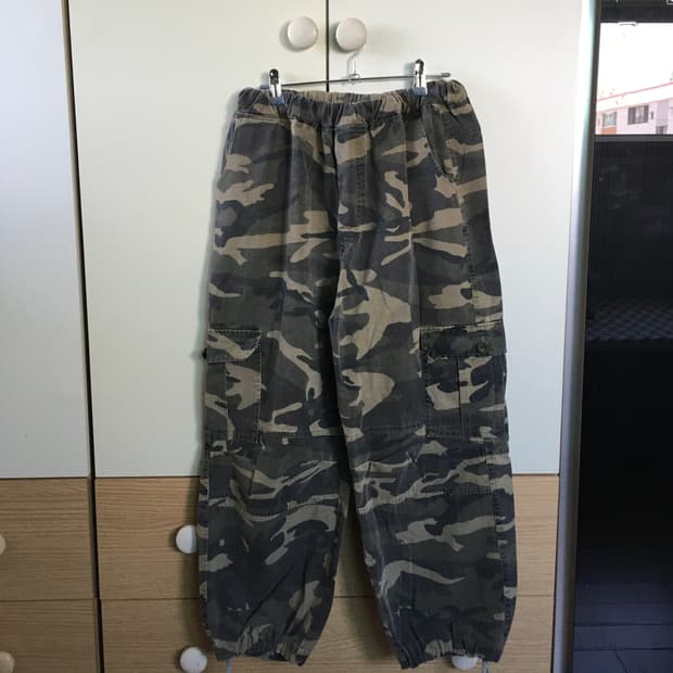 빈티지 밴딩 카모 조거팬츠