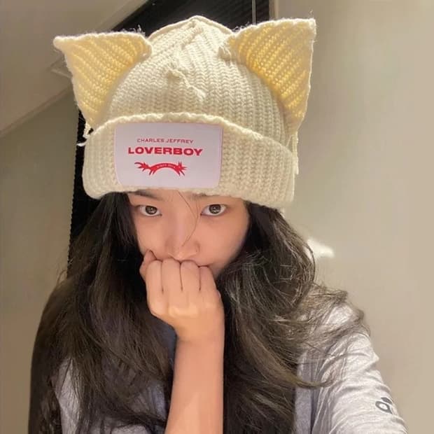 찰스제프리러버보이 청키 이어 비니 에크루