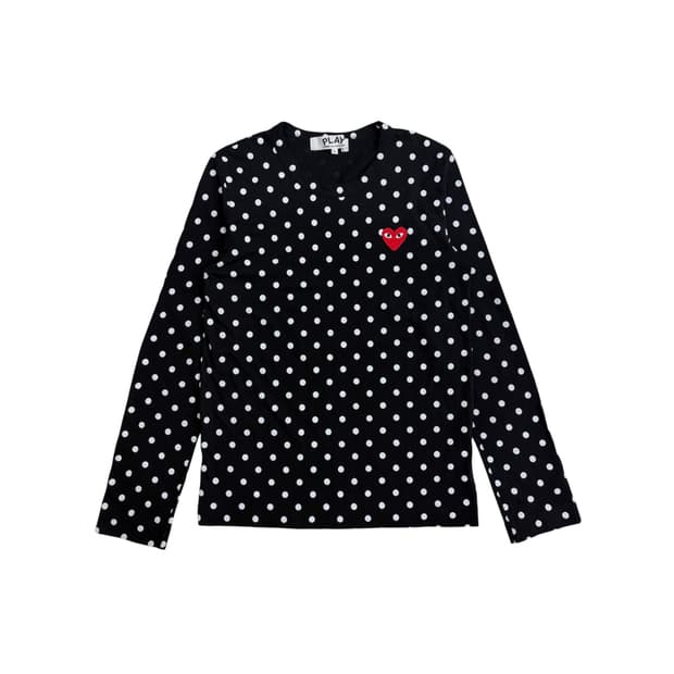 꼼데가르송 여성 도트 땡땡이 롱슬리브 긴팔 티셔츠 (L)