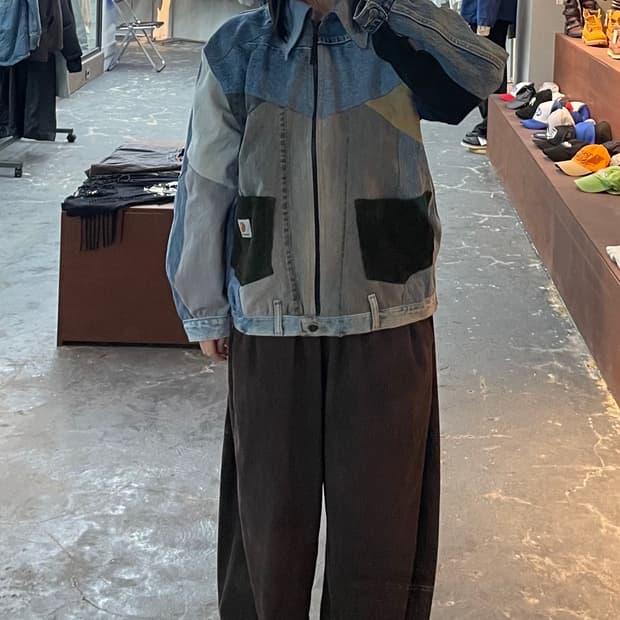 칼하트 커스텀 패치워크 데님 자켓 H1119