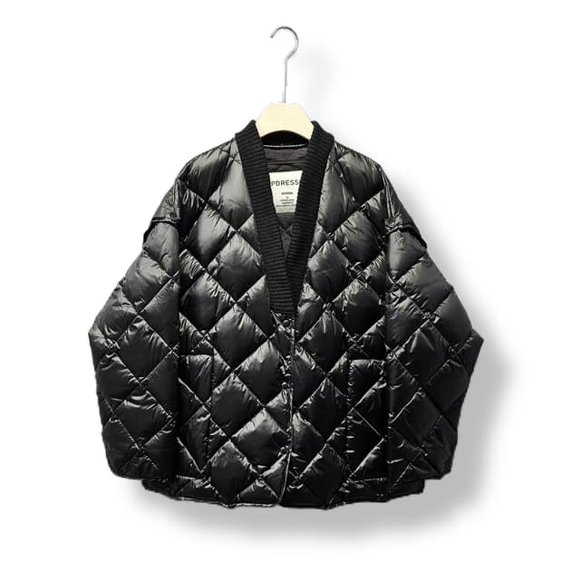 탑드레싱 브이넥 퀄팅 누빔 다운 패딩