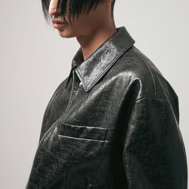 노이어 크랙 크롭레더 자켓(블랙)