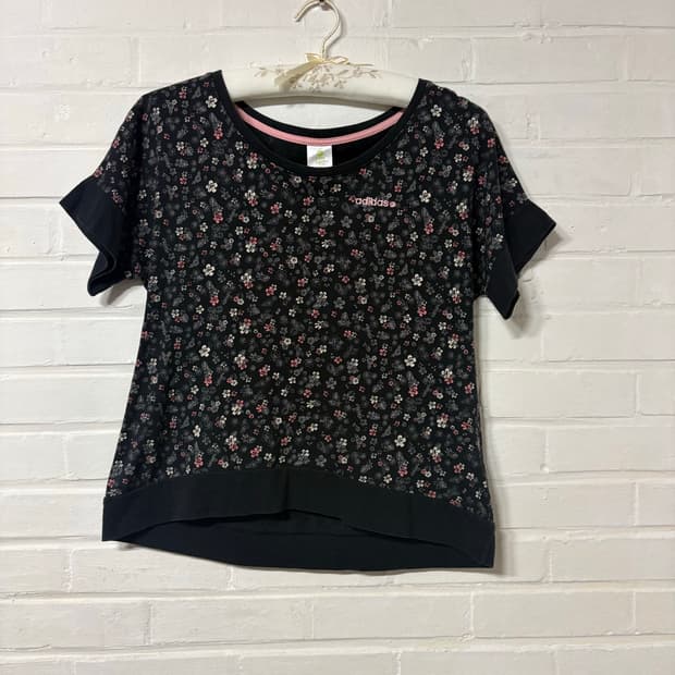 jpn vintage adidas neo flower t-shirt