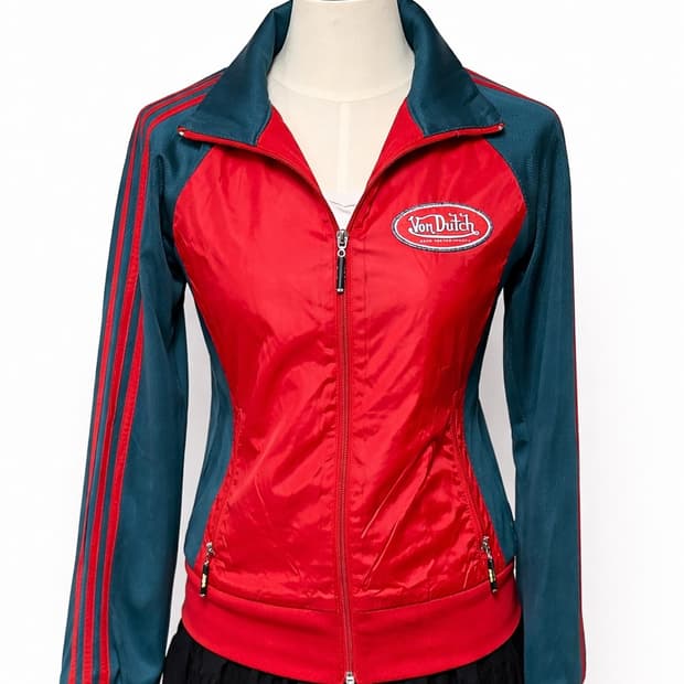 본더치 y2k 빈티지 배색 윈드브레이커 트랙집업